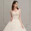 Chic / Beautiful Champagne Outdoor / Garden Wedding Dresses 2019 A-Line / Princess Sweetheart Sleeveless Backless Beading Glitter Star Floor-Length / Long Ruffle