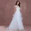 Élégant Bleu Ciel Robe De Bal 2018 Princesse Encolure Dégagée Sans Manches Appliques En Dentelle Paillettes Train De Balayage Volants en Cascade Dos Nu Robe De Ceremonie