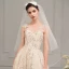 Elegant Champagne Brudekjoler 2019 Prinsesse Spaghettistropper Uten Ermer Ryggløse Glitter Appliques Blonder Perle Beading Chapel Train Buste