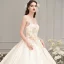 Elegant Champagne Satin Wedding Dresses 2019 A-Line / Princess Spaghetti Straps Sleeveless Backless Appliques Flower Beading Cathedral Train Ruffle