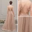 Luxury / Gorgeous Champagne See-through Evening Dresses  2019 A-Line / Princess Scoop Neck Sleeveless Rhinestone Beading Floor-Length / Long Ruffle Backless Formal Dresses