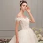 Élégant Champagne Robe De Mariée 2019 Princesse De l'épaule Manches Courtes Dos Nu Perlage Appliques En Dentelle Glitter Tulle Cathedral Train Volants