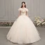 Chic / Beautiful Champagne Outdoor / Garden Wedding Dresses 2019 Ball Gown Amazing / Unique Off-The-Shoulder Short Sleeve Backless Beading Glitter Tulle Floor-Length / Long Ruffle