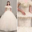 Chic / Beautiful Champagne Outdoor / Garden Wedding Dresses 2019 Ball Gown Amazing / Unique Off-The-Shoulder Short Sleeve Backless Beading Glitter Tulle Floor-Length / Long Ruffle