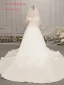 Enkla Champagne Satin Bröllopsklänningar 2019 Prinsessa Av Axeln Korta ärm Halterneck Cathedral Train Ruffle