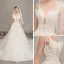 Élégant Ivoire Robe De Mariée 2019 Princesse Col v profond Sans Manches Dos Nu Appliques En Dentelle Perlage Cathedral Train Volants