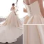 Enkel Champagne Satin Brudekjoler 2019 Prinsesse Fantastiske / Unike Kjæreste Ryggløse Cathedral Train Buste