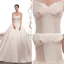 Enkel Champagne Satin Brudekjoler 2019 Prinsesse Fantastiske / Unike Kjæreste Ryggløse Cathedral Train Buste