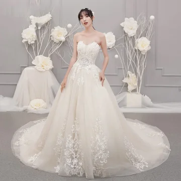 Chic Belle Champagne Robe De Mariée 2019 Princesse Amoureux Sans Manches Dos Nu Appliques En Dentelle Perlage Glitter Tulle Chapel Train