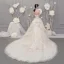 Fine Champagne Brudekjoler 2019 Prinsesse Kjæreste Uten Ermer Ryggløse Appliques Blonder Beading Glitter Tyll Chapel Train
