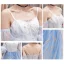 Abordable Bleu Dégradé De Couleur Robe De Soirée 2019 Princesse Bretelles Spaghetti Gonflée Manches Longues Glitter Tulle Longue Volants Dos Nu Robe De Ceremonie