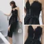 Sexy Noire Dentelle Robe De Soirée 2019 Trompette / Sirène Titulaire Sans Manches Ceinture Fendue devant Thé Longueur Dos Nu Robe De Ceremonie