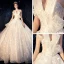 Bling Bling Champagne Brudekjoler 2019 Ballkjole Kjæreste Uten Ermer Ryggløse Appliques Blonder Glitter Paljetter Tyll Chapel Train Buste