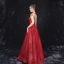 Luxe Bordeaux Transparentes Robe De Soirée 2019 Princesse Col Haut Sans Manches Paillettes Perlage Glitter Tulle Longue Volants Dos Nu Robe De Ceremonie
