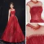 Luxe Bordeaux Transparentes Robe De Soirée 2019 Princesse Col Haut Sans Manches Paillettes Perlage Glitter Tulle Longue Volants Dos Nu Robe De Ceremonie