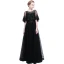 Affordable Black See-through Evening Dresses  2019 A-Line / Princess Scoop Neck Short Sleeve Appliques Lace Rhinestone Floor-Length / Long Ruffle Formal Dresses