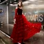 Affordable Burgundy Suede Evening Dresses  2019 A-Line / Princess Spaghetti Straps Puffy Long Sleeve Floor-Length / Long Cascading Ruffles Backless Formal Dresses