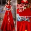 Chinese style Affordable Red Satin Evening Dresses  2019 A-Line / Princess High Neck Sleeveless Embroidered Flower Bow Sash Floor-Length / Long Ruffle Backless Formal Dresses