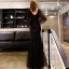Abordable Noire Glitter Paillettes Robe De Soirée 2019 Trompette / Sirène V-Cou 1/2 Manches Longue Volants Dos Nu Robe De Ceremonie