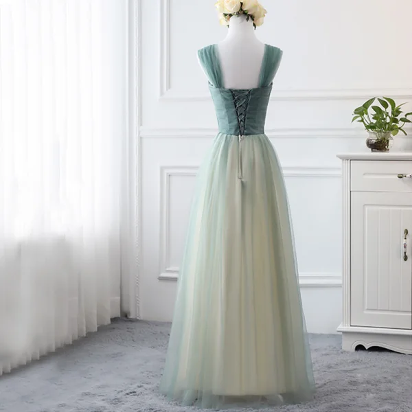 cheap sage bridesmaid dresses ZAPAKA Women Sage Green Bridesmaid Dress Long Ruched Satin Deep V-Neck  Wedding Party Dress main image 1