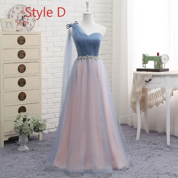 Affordable Pearl Pink Bridesmaid Dresses 2019 A-Line / Princess Off-The-Shoulder Short Sleeve Rhinestone Sash Floor-Length / Long Ruffle Backless Wedding Party Dresses