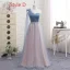 Affordable Pearl Pink Bridesmaid Dresses 2019 A-Line / Princess Off-The-Shoulder Short Sleeve Rhinestone Sash Floor-Length / Long Ruffle Backless Wedding Party Dresses