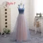 Affordable Pearl Pink Bridesmaid Dresses 2019 A-Line / Princess Off-The-Shoulder Short Sleeve Rhinestone Sash Floor-Length / Long Ruffle Backless Wedding Party Dresses