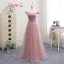Affordable Pearl Pink Bridesmaid Dresses 2019 A-Line / Princess Off-The-Shoulder Short Sleeve Rhinestone Sash Floor-Length / Long Ruffle Backless Wedding Party Dresses