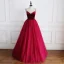 Modest / Simple Burgundy Suede Prom Dresses 2019 A-Line / Princess Spaghetti Straps Sleeveless Floor-Length / Long Ruffle Backless Formal Dresses
