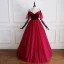 Modest / Simple Burgundy Suede Prom Dresses 2019 A-Line / Princess Spaghetti Straps Sleeveless Floor-Length / Long Ruffle Backless Formal Dresses