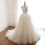 Sexy Champagne Organza Wedding Dresses 2019 A-Line / Princess See-through Deep V-Neck Sleeveless Backless Glitter Tulle Court Train