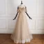 Luxury / Gorgeous Gold Prom Dresses 2019 A-Line / Princess Spaghetti Straps Short Sleeve Beading Glitter Tulle Floor-Length / Long Ruffle Backless Formal Dresses