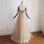 Luxury / Gorgeous Gold Prom Dresses 2019 A-Line / Princess Spaghetti Straps Short Sleeve Beading Glitter Tulle Floor-Length / Long Ruffle Backless Formal Dresses