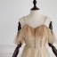 Luxury / Gorgeous Gold Prom Dresses 2019 A-Line / Princess Spaghetti Straps Short Sleeve Beading Glitter Tulle Floor-Length / Long Ruffle Backless Formal Dresses