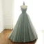 Luxury / Gorgeous Sage Green Prom Dresses 2019 A-Line / Princess Spaghetti Straps Short Sleeve Glitter Beading Sequins Sweep Train Backless Ruffle Formal Dresses