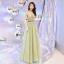 Flower Fairy Sage Green See-through Prom Dresses 2019 A-Line / Princess Strapless Sleeveless Appliques Lace Sash Floor-Length / Long Ruffle Backless Formal Dresses