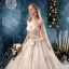 Elegant Champagne Brudekjoler 2019 Prinsesse Kjæreste Uten Ermer Ryggløse Beading Glitter Tyll Cathedral Train Buste