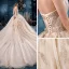 Elegant Champagne Brudekjoler 2019 Prinsesse Kjæreste Uten Ermer Ryggløse Beading Glitter Tyll Cathedral Train Buste