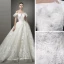 Best Ivory Wedding Dresses 2019 A-Line / Princess Off-The-Shoulder Short Sleeve Backless Appliques Lace Beading Sweep Train Ruffle