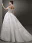 Bling Bling Blanche Robe De Mariée 2019 Princesse De l'épaule Manches Courtes Dos Nu Glitter Tulle Train De Balayage