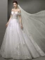 Bling Bling Blanche Robe De Mariée 2019 Princesse De l'épaule Manches Courtes Dos Nu Glitter Tulle Train De Balayage