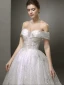 Bling Bling Blanche Robe De Mariée 2019 Princesse De l'épaule Manches Courtes Dos Nu Glitter Tulle Train De Balayage
