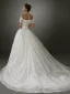 Luxus / Herrlich Ivory / Creme Bling Bling Brautkleider / Hochzeitskleider 2019 A Linie Off Shoulder Kurze Ärmel Rückenfreies Glanz Tülle Hof-Schleppe