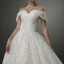 Luxus / Herrlich Ivory / Creme Bling Bling Brautkleider / Hochzeitskleider 2019 A Linie Off Shoulder Kurze Ärmel Rückenfreies Glanz Tülle Hof-Schleppe
