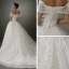 Luxus / Herrlich Ivory / Creme Bling Bling Brautkleider / Hochzeitskleider 2019 A Linie Off Shoulder Kurze Ärmel Rückenfreies Glanz Tülle Hof-Schleppe