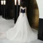 Élégant Bleu Marine Champagne Robe De Soirée 2019 Princesse Bretelles Spaghetti Sans Manches Dos Nu Appliques En Dentelle Fleur Perlage Tribunal Train Volants Robe De Ceremonie