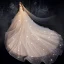 Bling Bling Champagne Wedding Dresses 2019 Ball Gown Deep V-Neck Sleeveless Backless Glitter Tulle Ruffle Cathedral Train