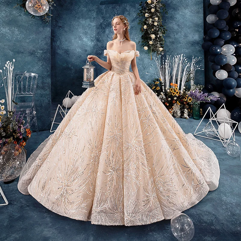 slim fit dress slacks Glitter Tulle A-Line Sheer Scoop Long Sleeves Sequins Wedding Dress –  Movousdress