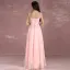 Modern / Fashion Pearl Pink Bridesmaid Dresses 2018 A-Line / Princess Scoop Neck Sleeveless Appliques Lace Sash Floor-Length / Long Backless Wedding Party Dresses