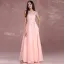 Modern / Fashion Pearl Pink Bridesmaid Dresses 2018 A-Line / Princess Scoop Neck Sleeveless Appliques Lace Sash Floor-Length / Long Backless Wedding Party Dresses